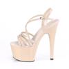 Pleaser - ADORE71 Sandale à bride à la cheville, Pole dance chaussures - Chaussures de pole dance - Crème Product image